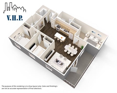 Floor plan for 2 beds, 1 bath, 918 sqft